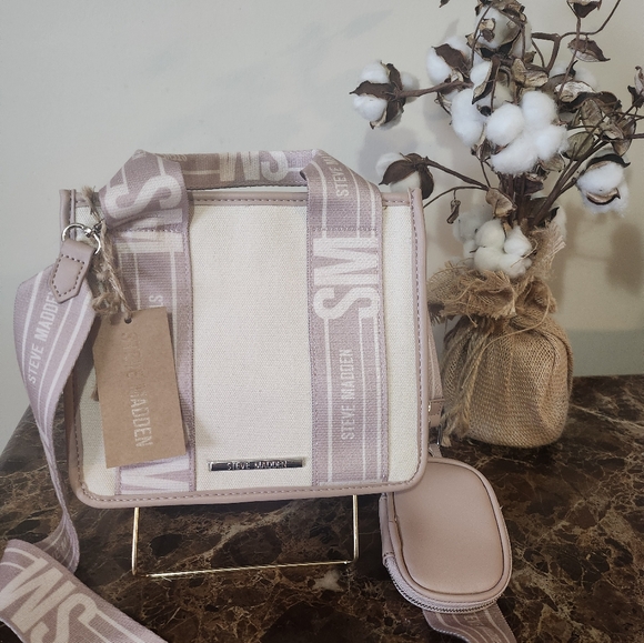 Steve Madden Cream and Pink 2 Way Tote Bag NWT - Picture 2 of 10